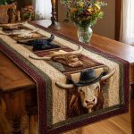 Country Cow Charm Quilted Table Runner