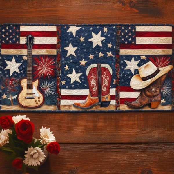 Country Pride Trio Quilted Table Runner