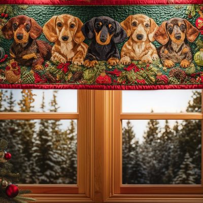 Cozy Dachshund Eve Quilted Valance