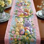 Cozy Easter Bunny Quilted Table Runner