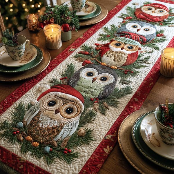 Cozy Owl Quilted Table Runner