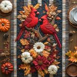 Crimson Cardinal Quilted Table Runner