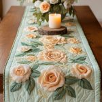 Crimson Charm Quilted Table Runner