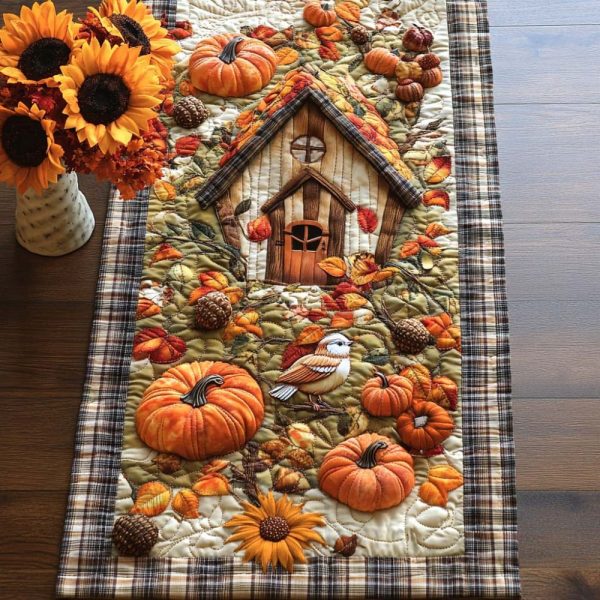 Crisp Bird Flight Quilted Table Runner
