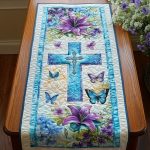 Cross Design Quilted Table Runner