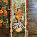 Cross And Leaves Quilted Table Runner