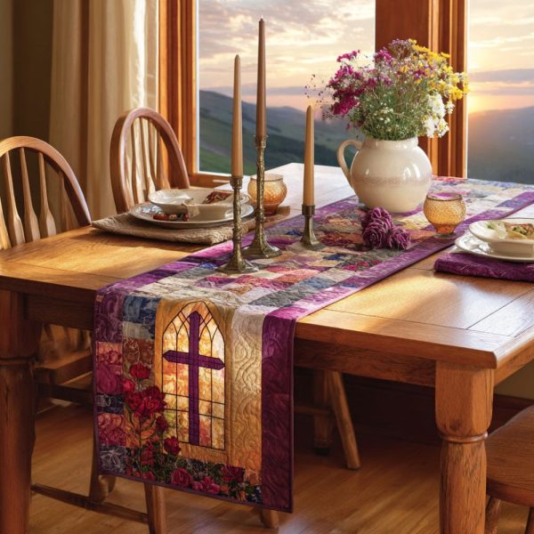 Cross Of Heavenly Peace Quilted Table Runner