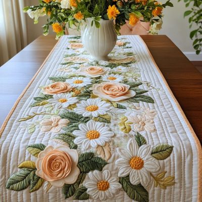 Daisy Delight Quilted Table Runner