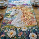 Daisy Horse Charm Quilted Table Runner