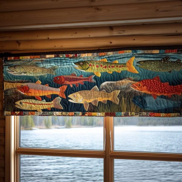 Deep Water Drift Quilted Valance