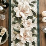 Delicate Bloom Quilted Table Runner