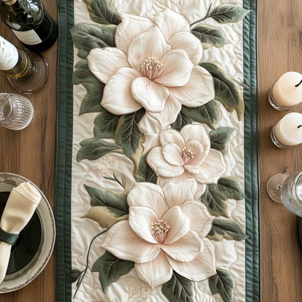 Delicate Bloom Quilted Table Runner