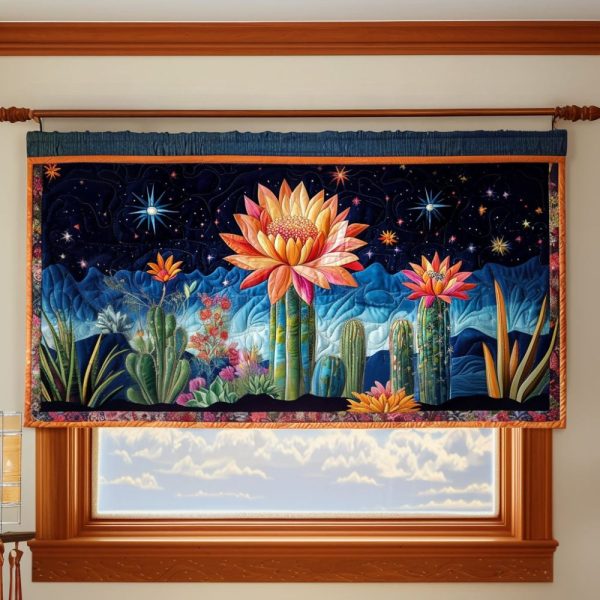 Desert Bloom Nightscape Quilted Valance