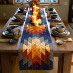 Diamond Sunrise Glow Quilted Table Runner