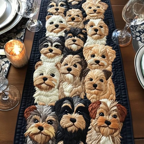 Dog Doodles Quilted Table Runner