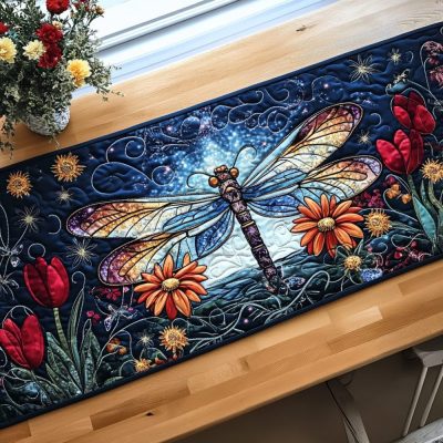 Dragonfly Breeze Quilted Table Runner