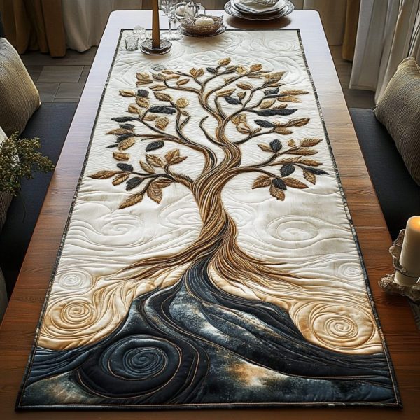 Dream Weavers Oak Quilted Table Runner
