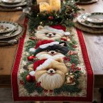 Dreamy Poms Quilted Table Runner