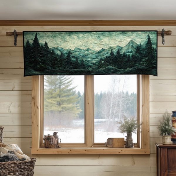 Dusky Pines Quilted Valance