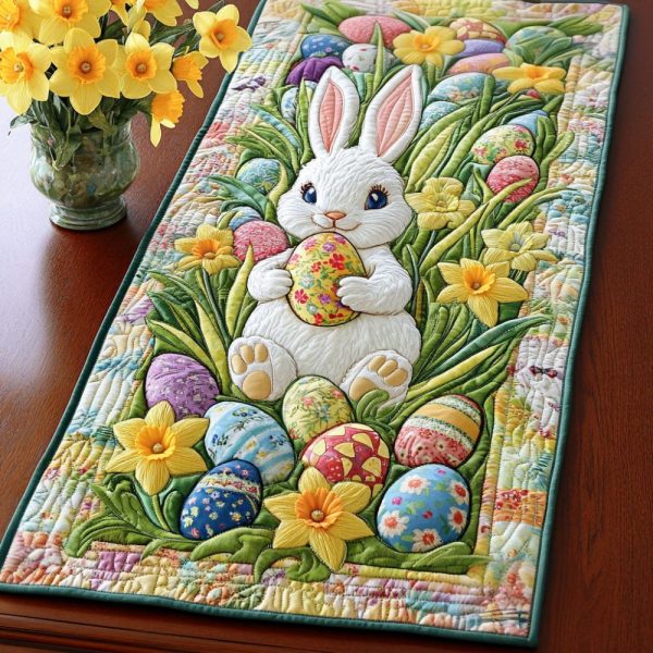Easter Floral Quilted Table Runner