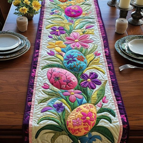 Egg Meadow Magic Quilted Table Runner