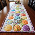Egg Tapestry Quilted Table Runner