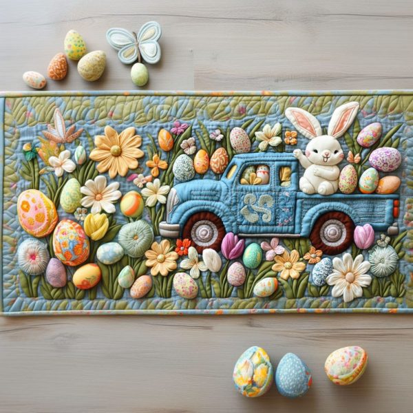 Eggstraordinary Garden Quilted Table Runner