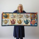 Elegant Teapots Quilted Table Runner