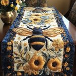 Elegant Bee Blossom Quilted Table Runner