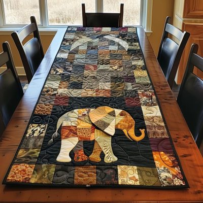 Elephant Prestige Quilted Table Runner