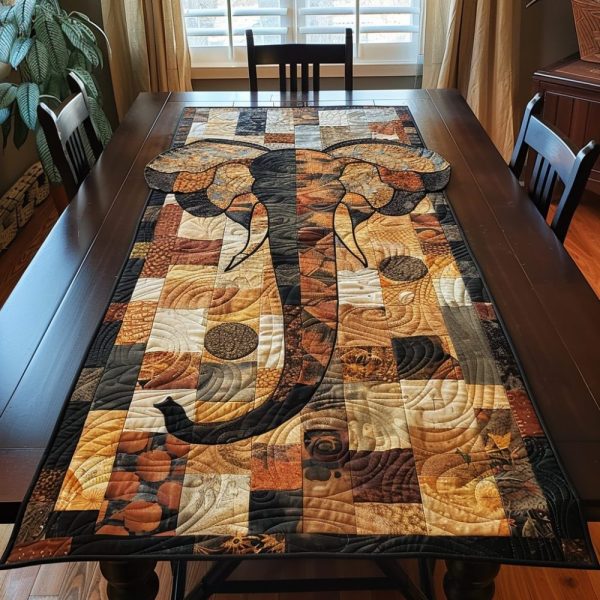 Elephant Safari Quilted Table Runner
