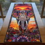 Elephant Majesty Quilted Table Runner
