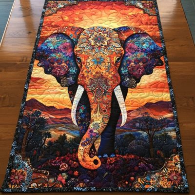 Elephant Spirit Quilted Table Runner
