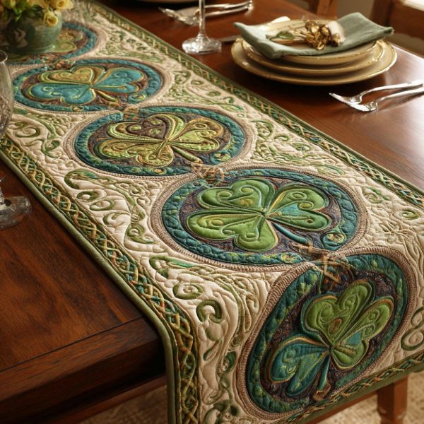 Emerald Spirit Quilted Table Runner