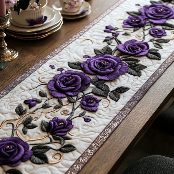 Enchanted Amethyst Quilted Table Runner