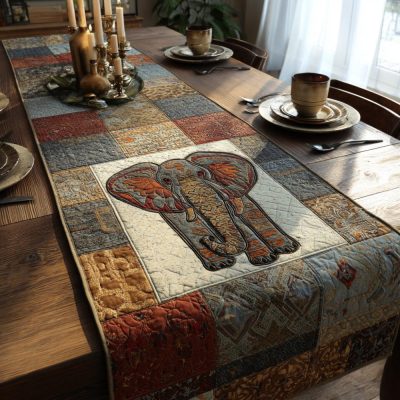 Enchanted Elephant Quilted Table Runner
