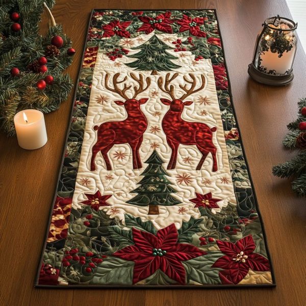 Enchanted Reindeer Quilted Table Runner