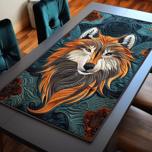 Ethereal Wolf Quilted Table Runner