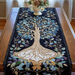 Ethereal Night Tree Quilted Table Runner