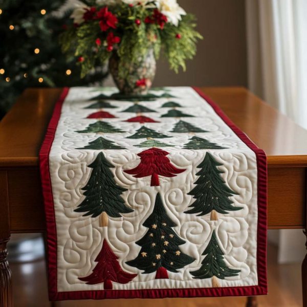 Evergreen Forest Quilted Table Runner