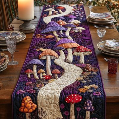 Fairy Shrooms Quilted Table Runner