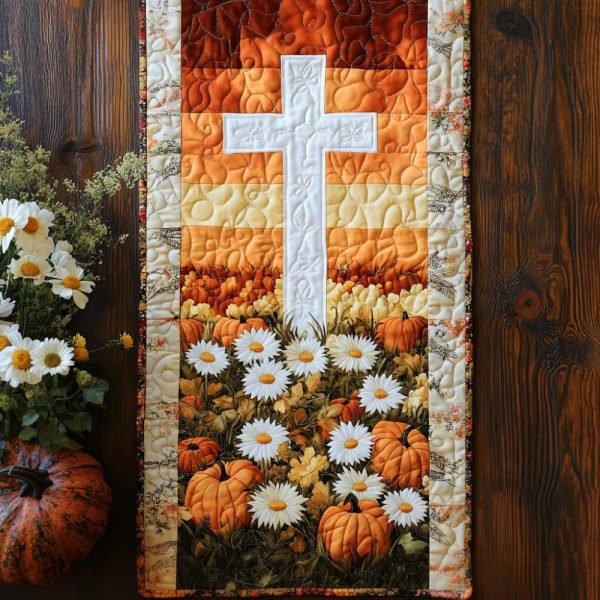 Fall Cross Light Quilted Table Runner