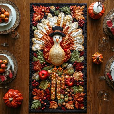Fall Plumage Quilted Table Runner