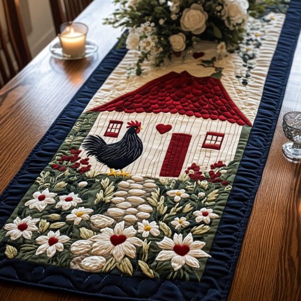 Feather Path Quilted Table Runner
