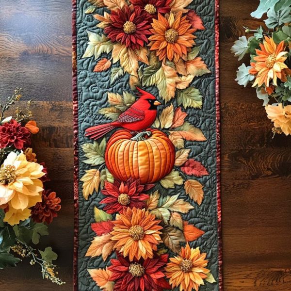 Feathered Fall Path Quilted Table Runner