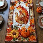 Feathers Of Fall Quilted Table Runner
