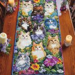 Feline Florals Quilted Table Runner