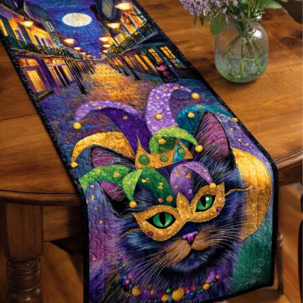 Festive Cat Quilted Table Runner