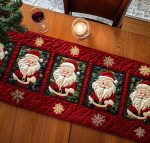 Festive Claus Quilted Table Runner