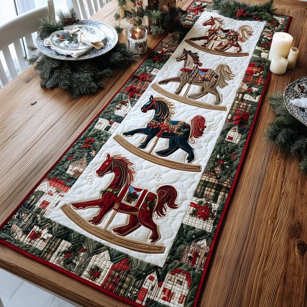 Festive Horses Quilted Table Runner